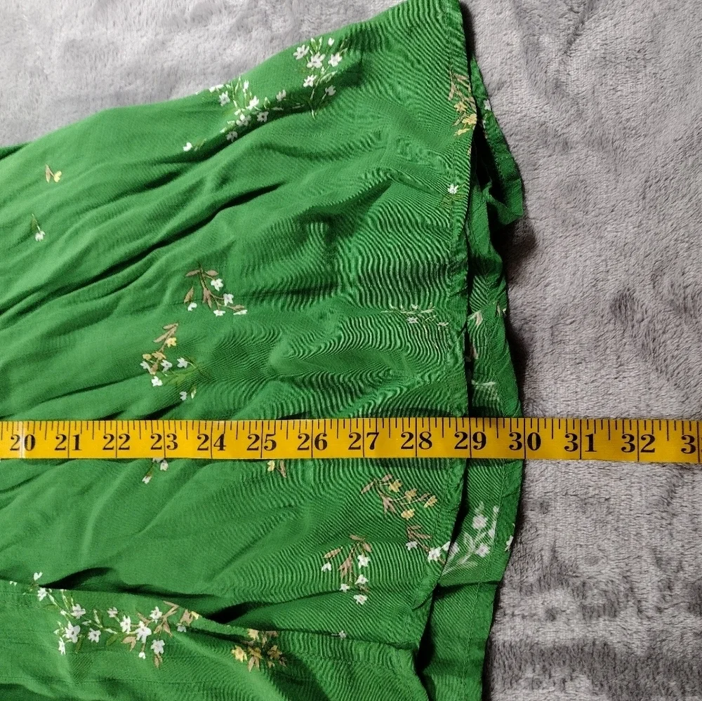 Faithfull The Brand Valois Floral Midi Skirt Womens Size 6 Green Wrap Boho Style